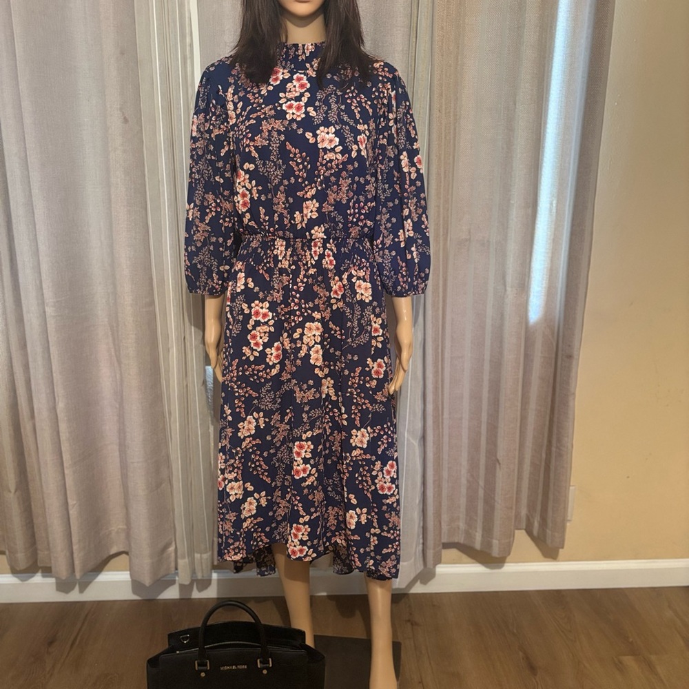 NWOT | Floral Navy Blue Dress